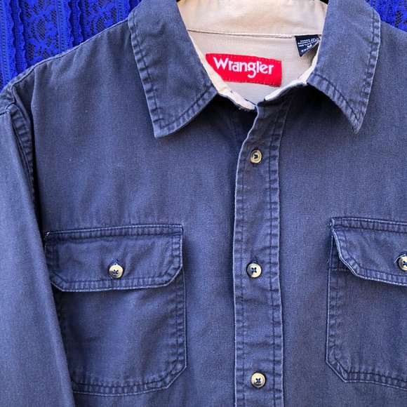 SOLD!! Vintage Wrangler Work Shirt, Cotton, Button-Up, Medium - Picture 3 of 5